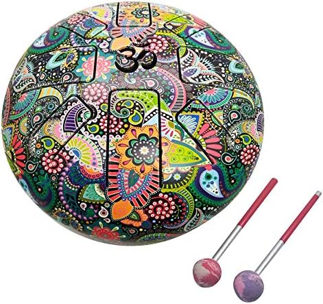 India Meets India Steel Tongue Drum [OM Design], 10 INCHES Drum w/ 8 Notes, Steel Percussion Drum with 2 Mallets & Carry Bag, Steel Drum for Meditation & Yoga – Multicolor