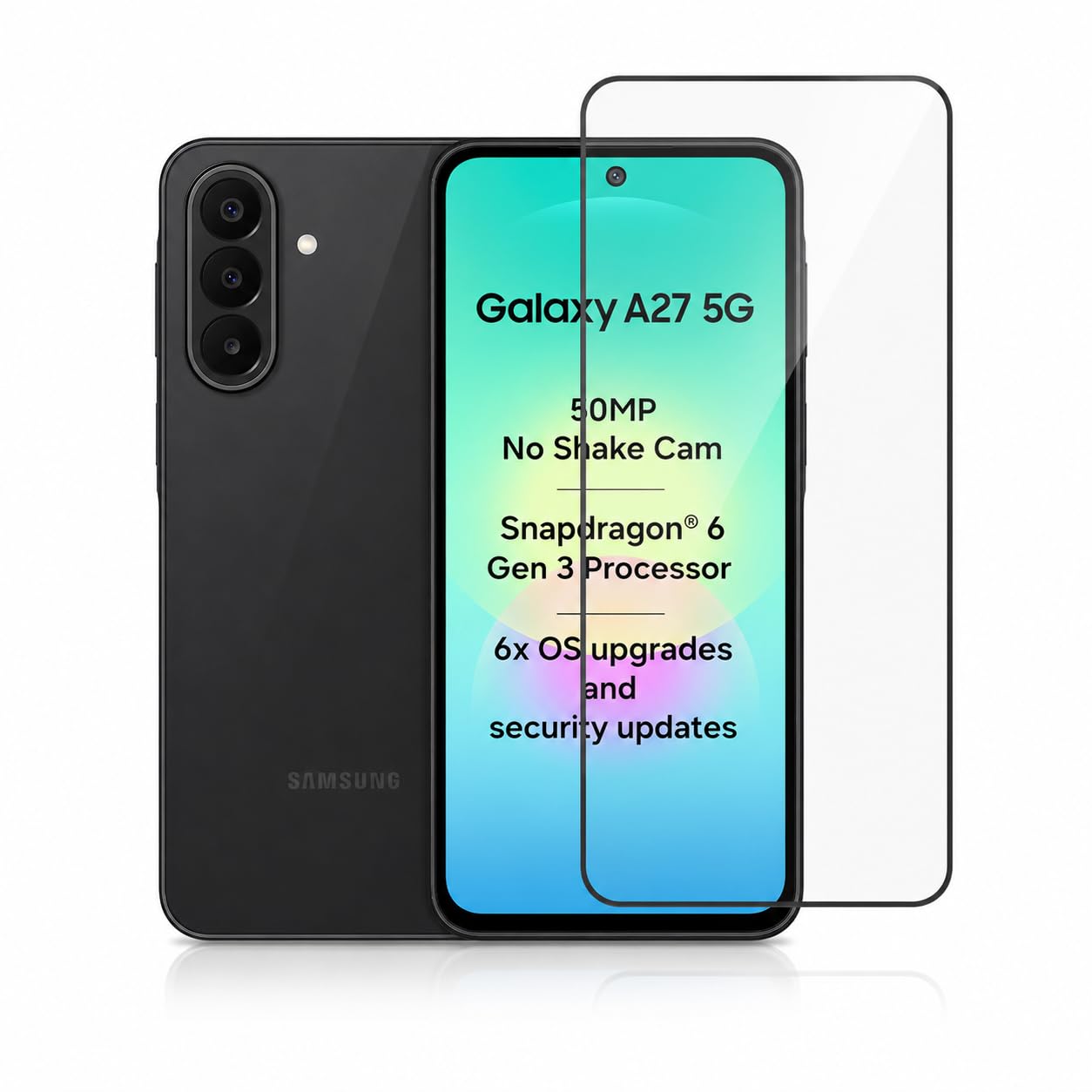 Tempered Glass Screen Protector for Samsung Galaxy A27 5G | Military-Grade, Edge to Edge Coverage, Easy Self Installation Kit-image-29