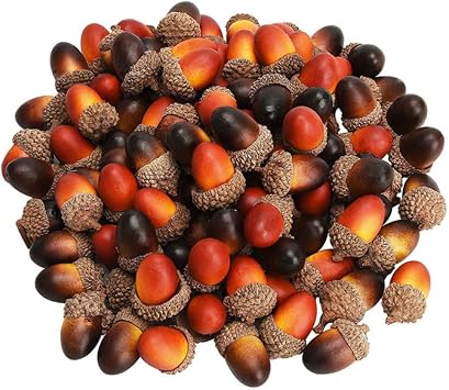 Artificial Acorns Lifelike 2 Color Fake Small Acorns with Natural Acorn Cap for Craft, Christmas Decoration Home Party Decoration Model Props 50pcs Fake Acorns