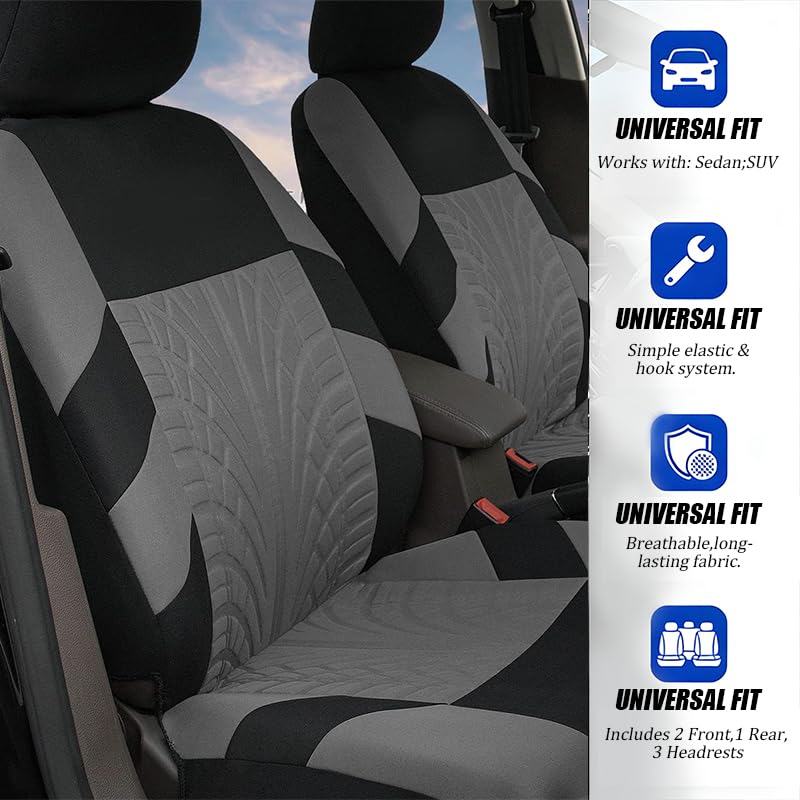 Housse de Siège de Voiture pour Toyota Yaris/Yaris Cross 2023 2024 2025 2026, Couvre Sieges pour Avant et Arrière, Siège Auto Respirant Antidérapant, Accessoire de Siège Auto,B Grey