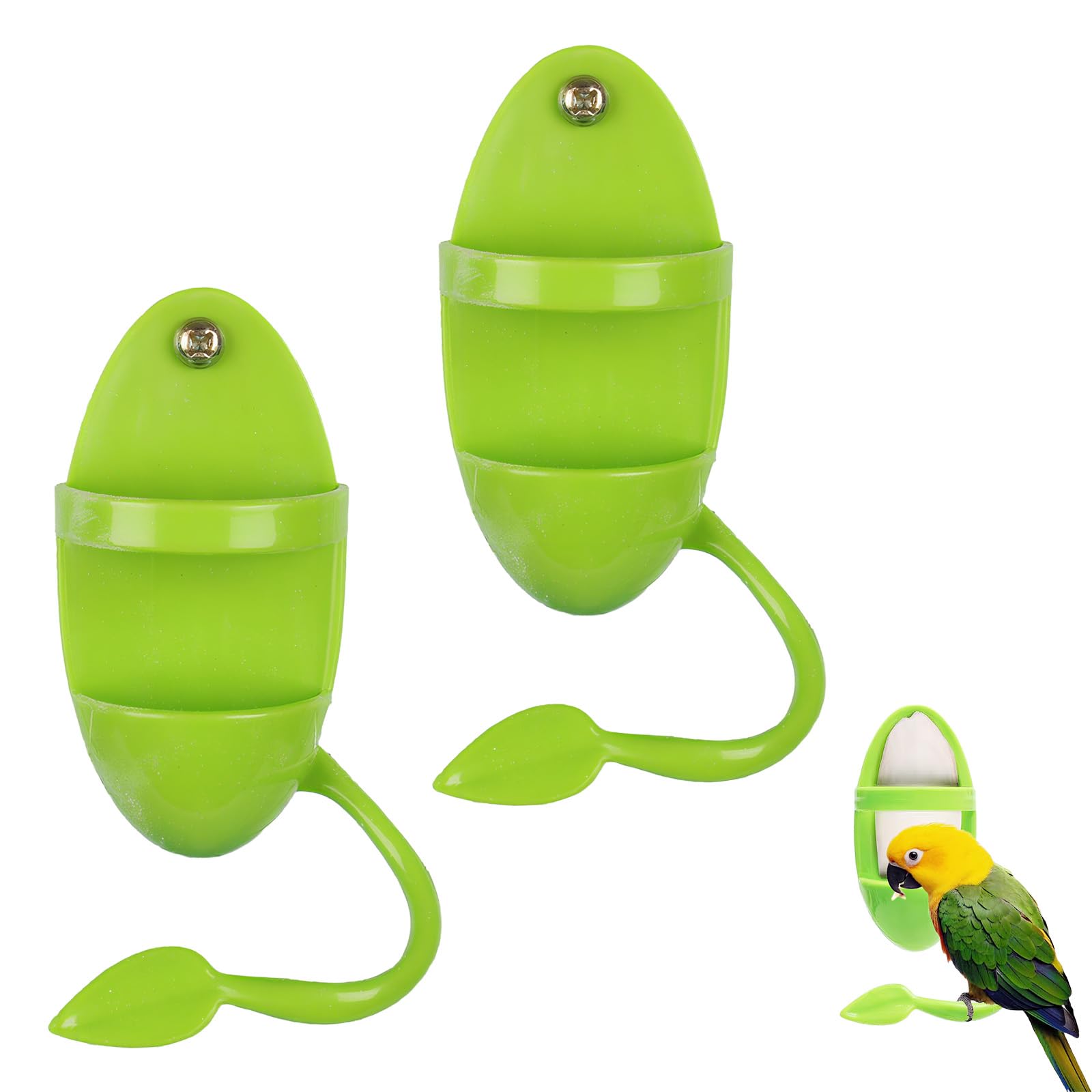 2pcs Cuttlebone Holder for Bird Cage, Plastic Food Holder for Cuttlebone for Birds, Parakeets, Cockatiels, Budgies and Finches - Cuddle Bones Feeding Rack