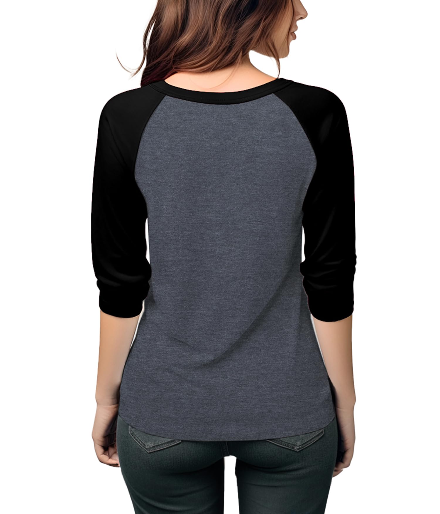 3/4 Sleeve Tops for Women - Casual Fashion Blouse Baseball Style Tees Three Quarter Raglan Shirt Women