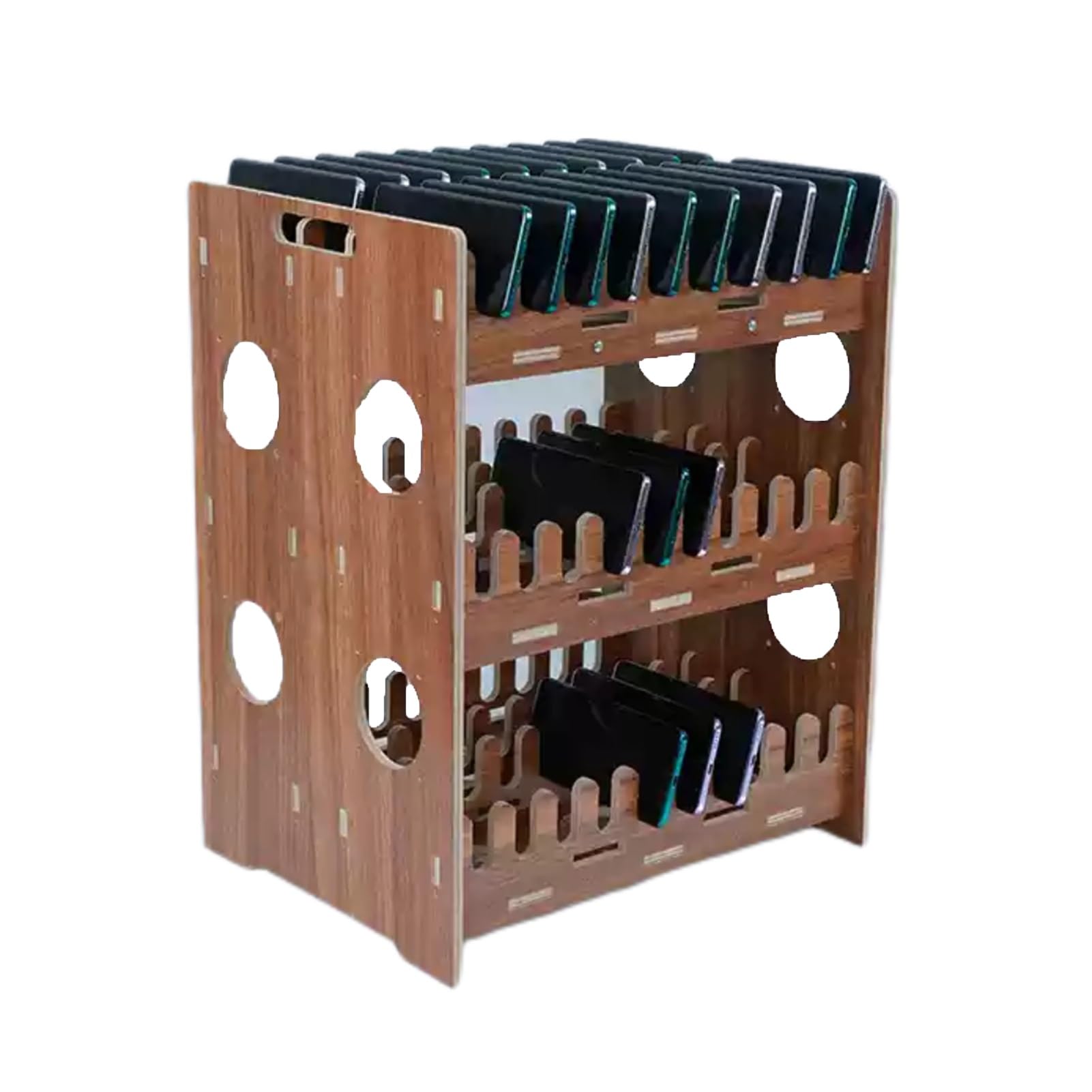 Mobile Phone Storage Cabinet 60 Grid Wooden Mobile Phone Storage Rack Desktop Mobile Phone Storage Cabinet,Sturdy and Durable Simple and Beautiful,Open Storage Suitable for School Training Institution