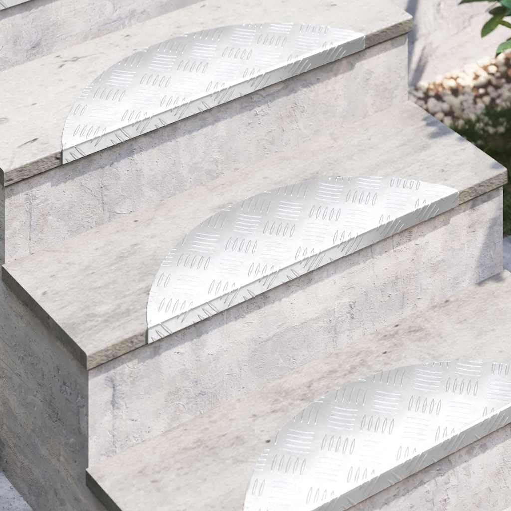 Profil schodowy aluminiowy 15 szt., srebrny 60 x 18 x 2,5 cm