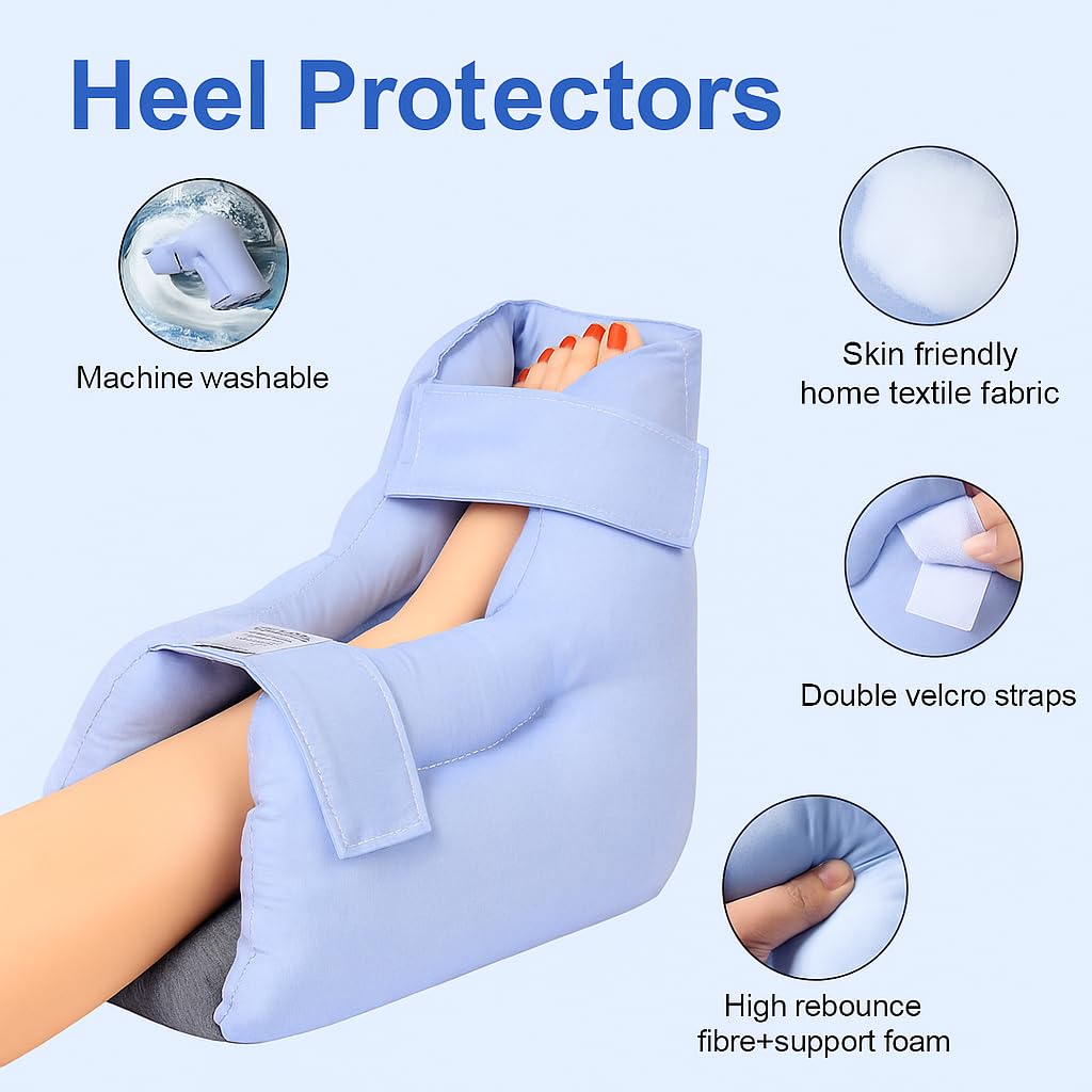 Cojín protector de talón para aliviar las úlceras por presión, almohada de pies para pacientes postrados en cama, almohadilla de tobillo para el dolor de talón