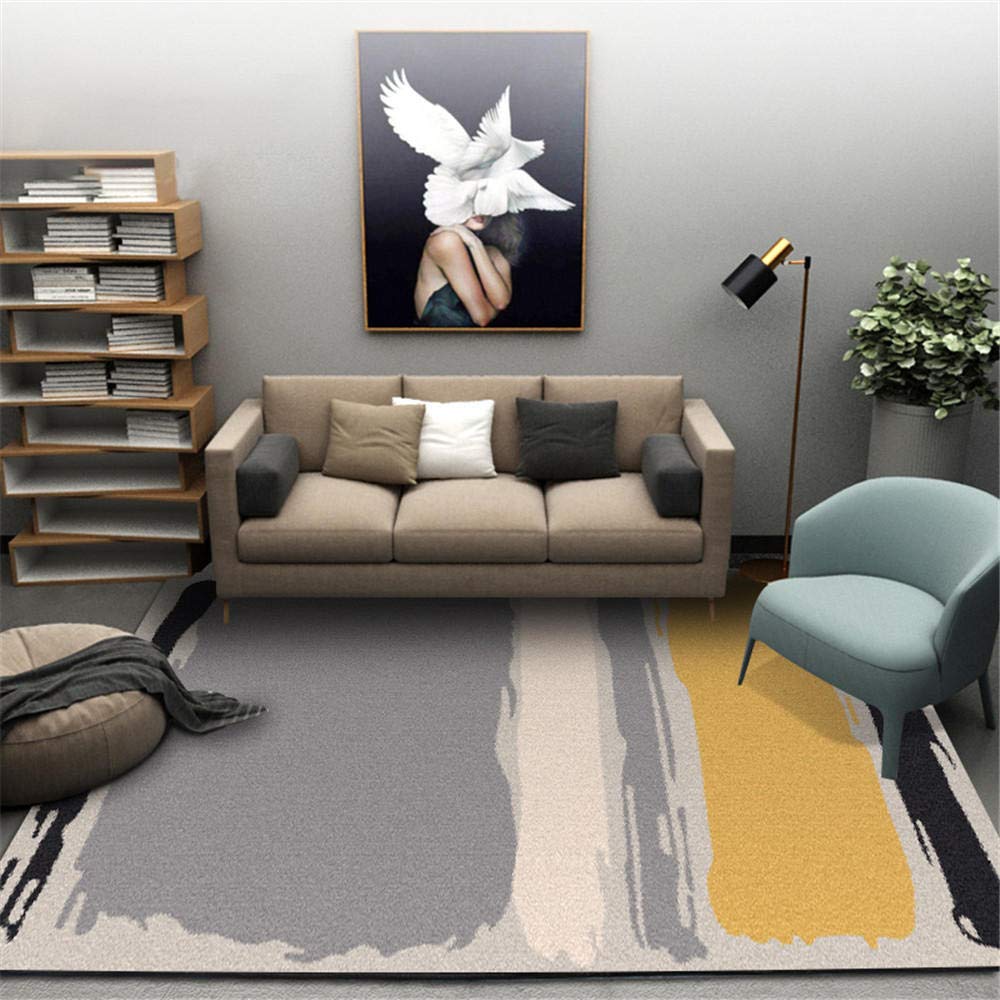 Tapis de cuisine aquarelle noir et jaune pour illuminer votre espace de vie