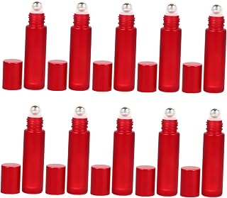 10 botellas de vidrio con forma de rodillo de color amarillo, minibotellas for maquillaje, artículos de tocador de viaje, botellas con forma de rodillo esenciales, removedor de verrugas en la piel, pe