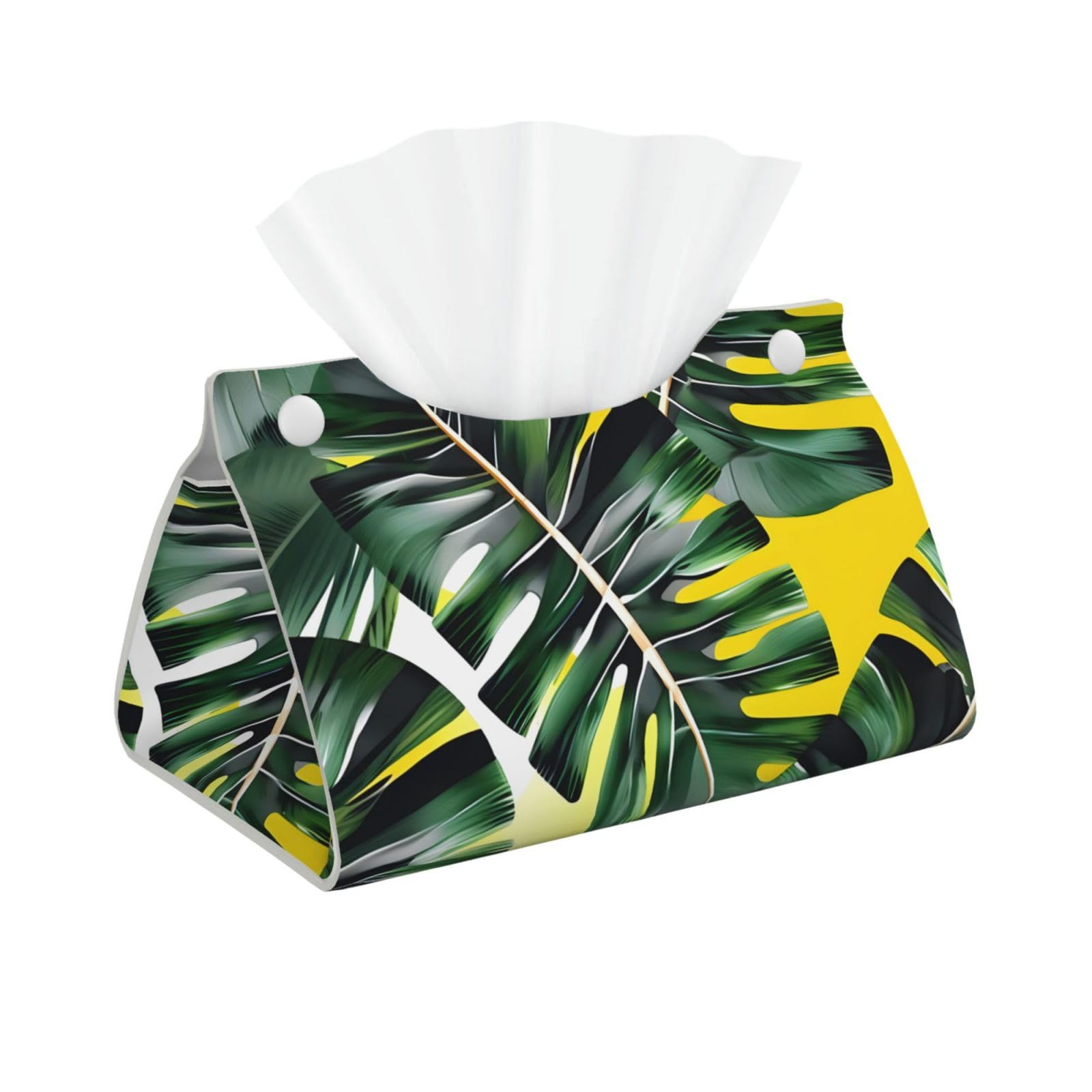Tropical Banana Palm Leaves Print Long Tissue Box Cover Tissue Dispenser Box For Living Room, Office, Car, Bathroom