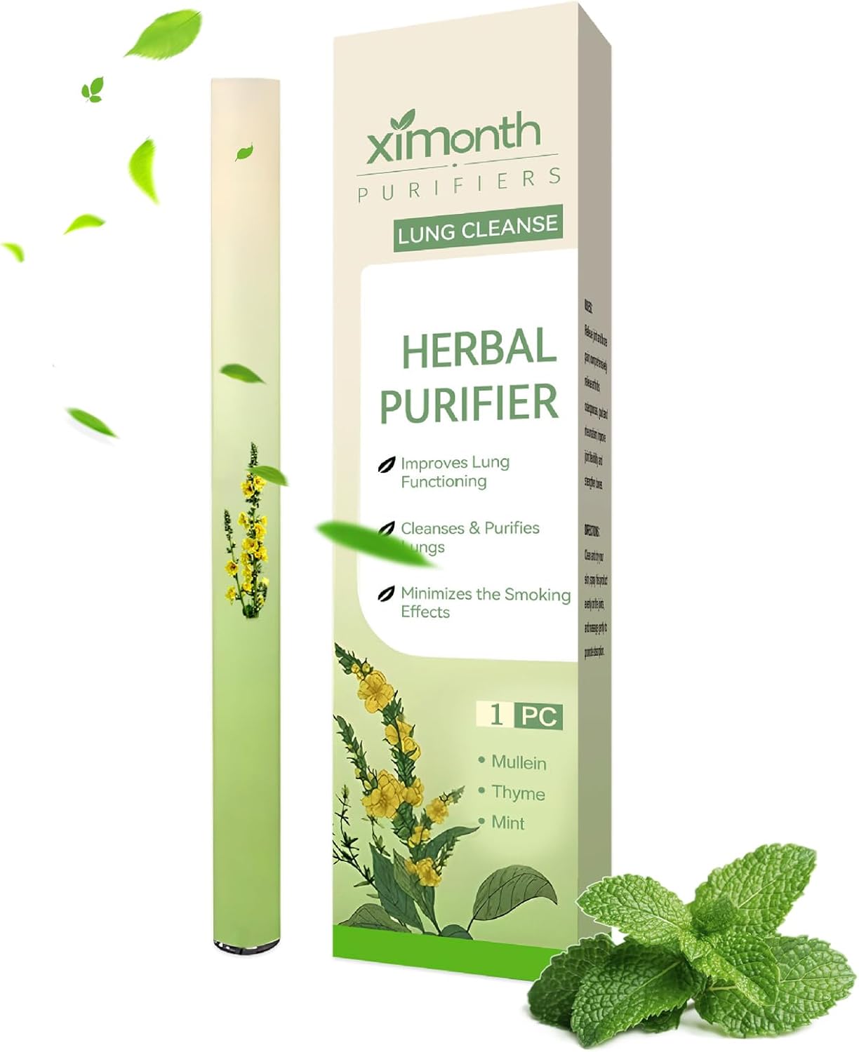 Mullein Herbal Lung Cleaner, Mullein Lung Purifier, Herbals Purifier Diffuser Pen, Natural Herbal Diffuser Pen, Herbal Diffuser Pens Aromatherapy Inhaler, Mullein Lung Cleansing Inhaler