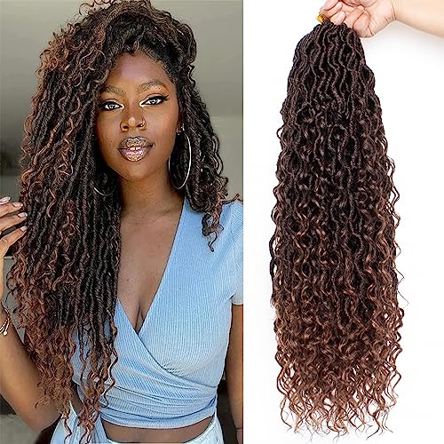 Xtrend 24Inch 8packs Bohemian Faux Locs Crochet Hair Pre-Looped Messy River Bohemian Locs Hair Wavy...