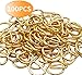 BronaGrand 100 Pieces 1/2inch Metal Non Welded Gold D Ring Buckles D-Ring Loop for Handbag Purse Clothes DIY Accessories