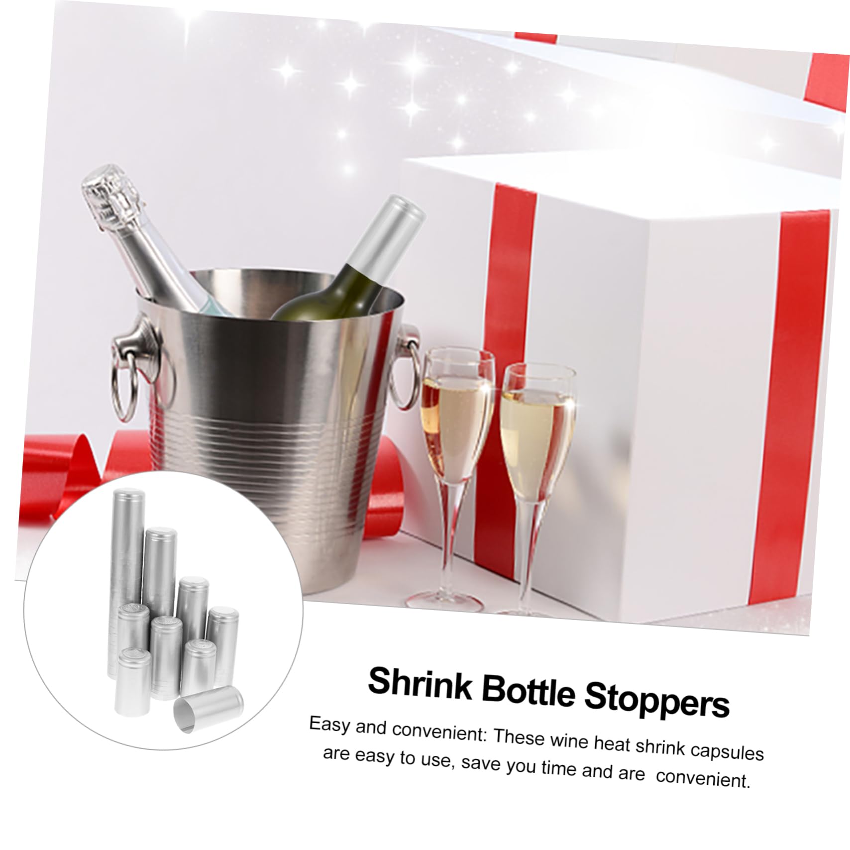 FUNOMOCYA 100pcs Heat Shrink Capsules Wine Bottle Capsule Heat Shrinker Shrink Wine Caps Heat Shrink Bottle Seal Bottle Preserving Sealer Heat Shrink Wine Bottle Caps