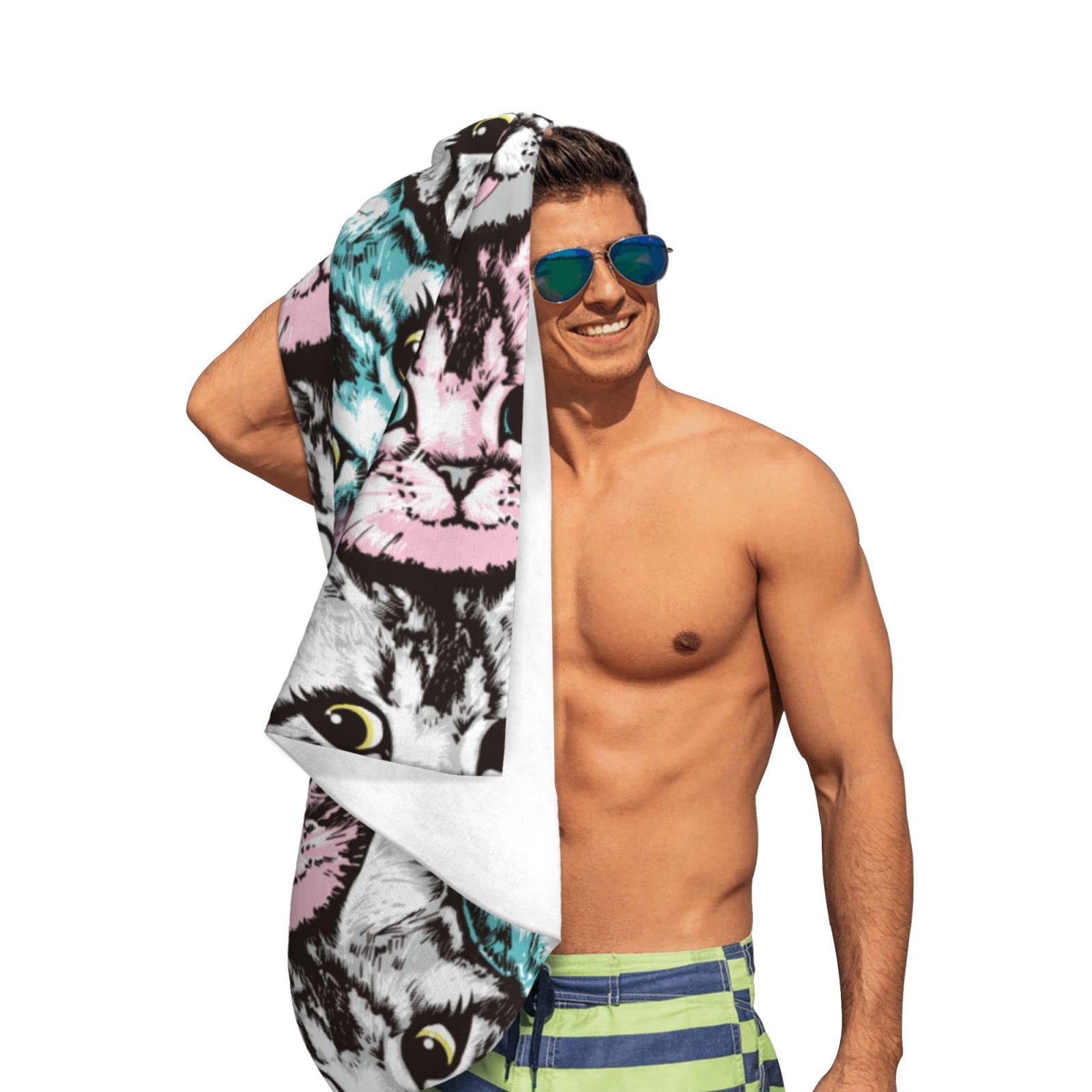 Ahdyr Toallas De Baño De Microfibra De 32 X 52 Pulgadas, Toalla De Playa Con Caras