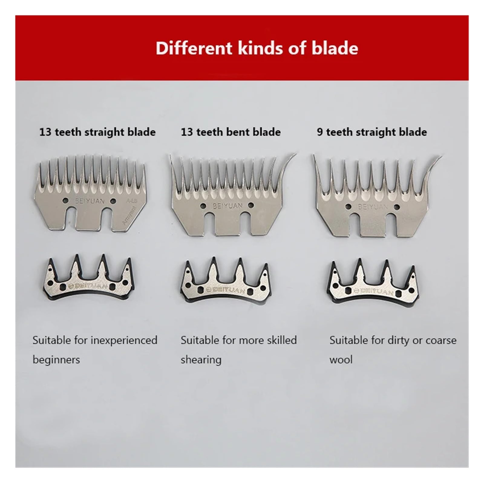 Nożyce do strzyżenia owiec Nożyce elektryczne do strzyżenia owiec Maszyna do strzyżenia wełny Wielokrotnego użytku(9 bent tooth blade)