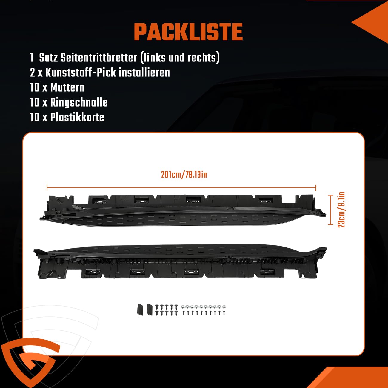 Trittbretter Seitenbrett Set Kompatibel mit Mercedes Benz GLC X253 C253 2015-2022, Belastbar bis 360KG, Seitenschweller mit Halterung, Aluminium Schweller, rutschfest, robust, Links & Rechts