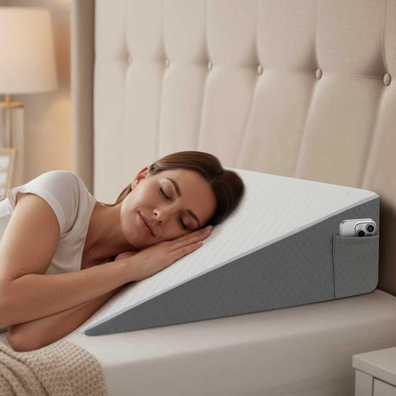 Vimoli 8 Inch Cooling Memory Foam Bed Wedge Pillow