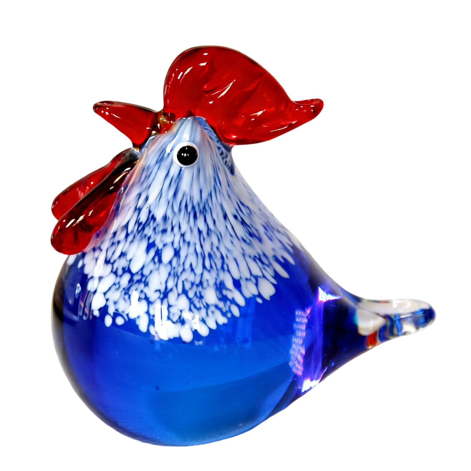 Figurine de coq en verre fait main, statue d'animal colorée décoration de maison
