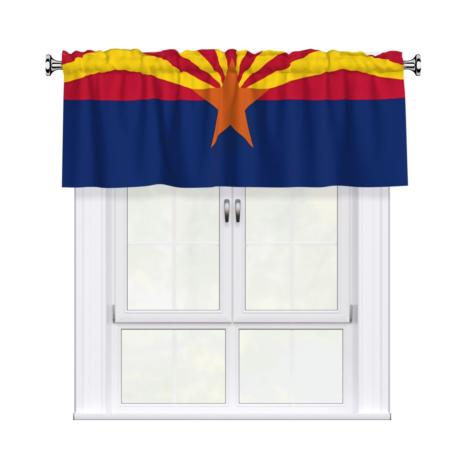 WHJDPP Arizona Flag Prints Curtain Valance 54x18 Inch - Peach Skin Window Cover with Printed Design, Filtering Light for Kitchen Decor