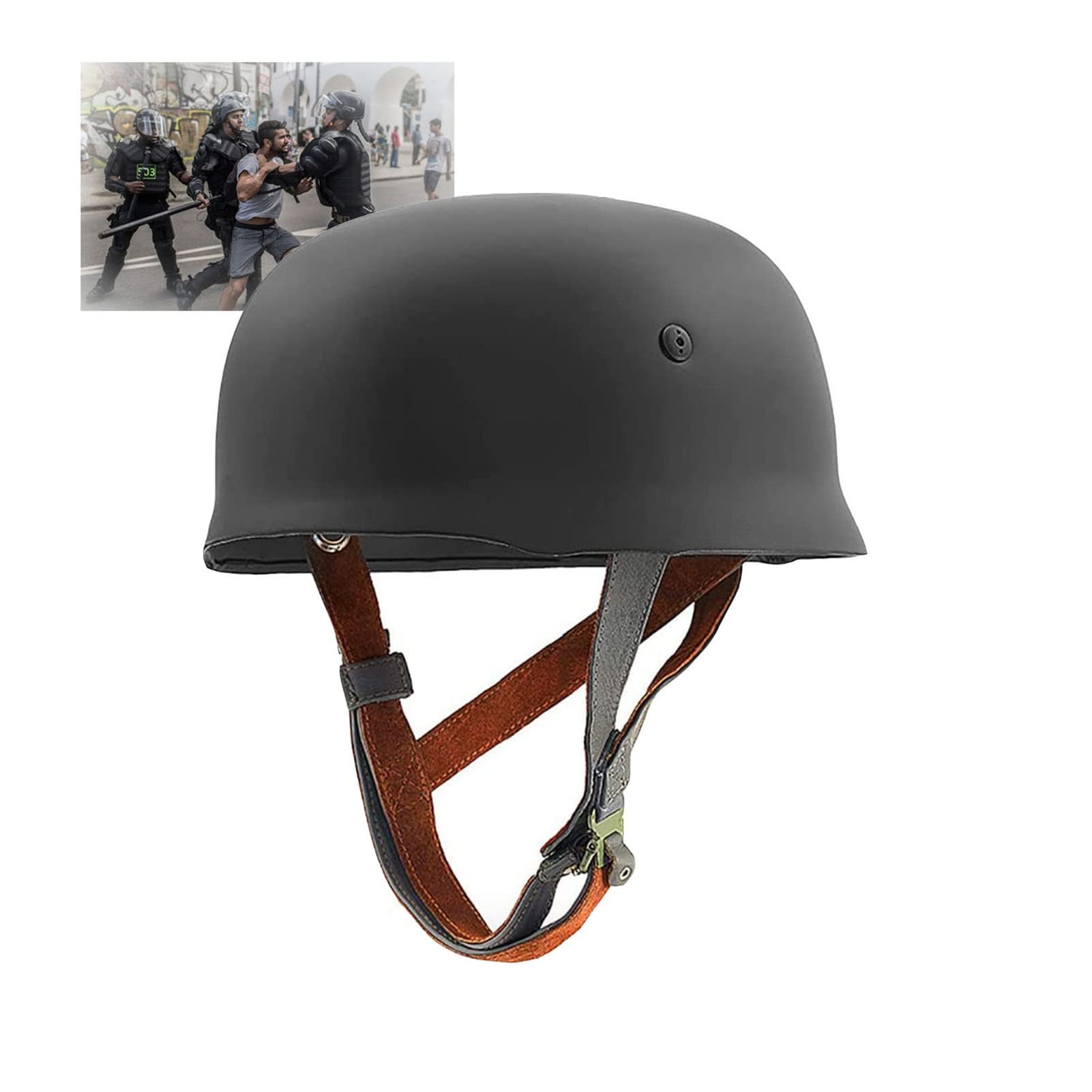 ZRHXG M38 German helmet, Explosion-proof helmets for paratroopers, Head protection, tactical helmet, Suitable for film, Parade, Military Fan, training CS