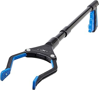 Grabber Reacher Tool - Newest Version Luxet 19 Inch Long Steel Foldable Pick Up Stick - Strong Grip Magnetic Tip - Heavy Duty Trash Picker Claw Reacher Grabber Tool for Elderly Wheelchair Mobility Aid