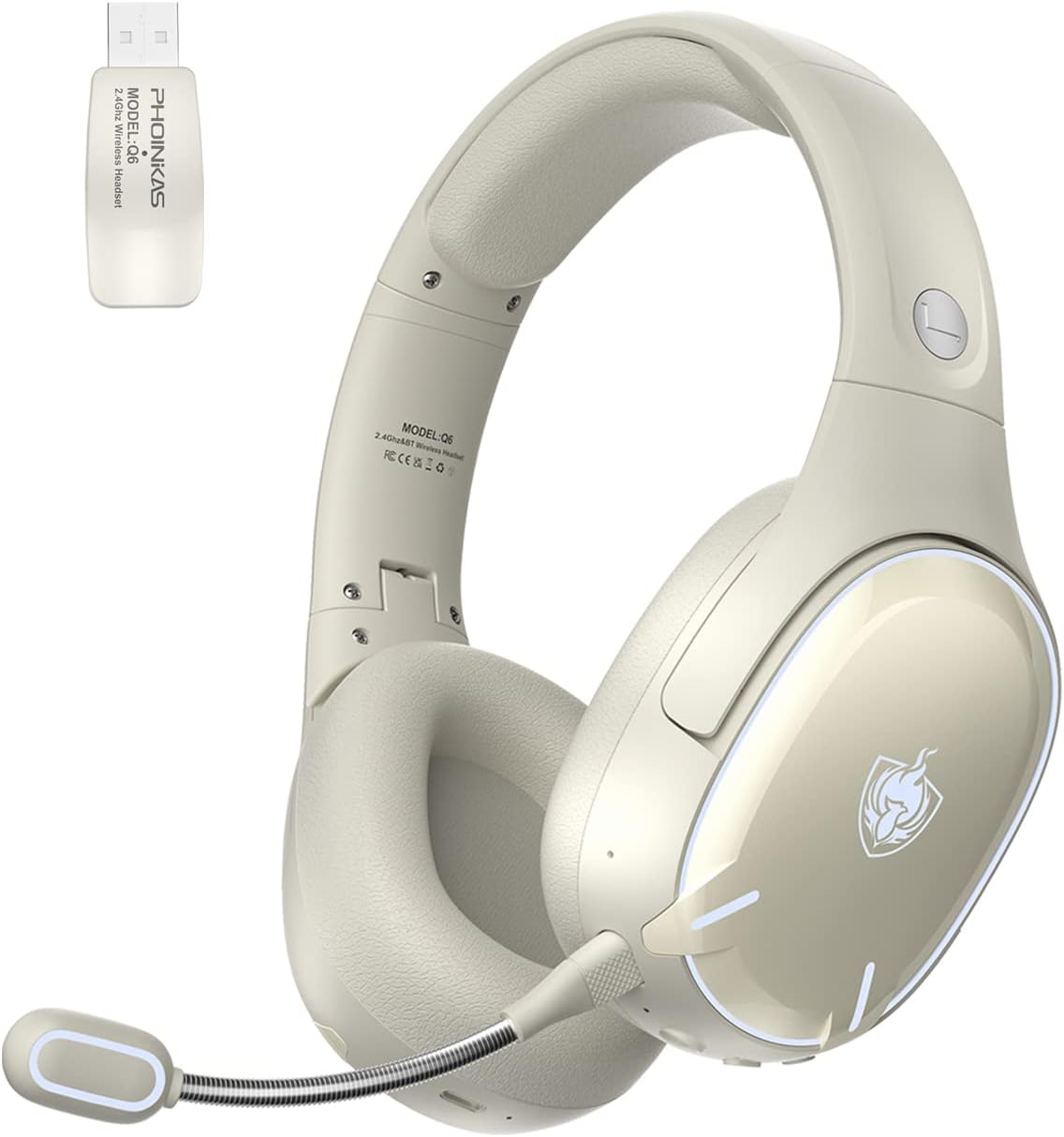 YOTMS Wireless PS4 Headset for PS5 Xbox One PC, 2.4GHz/Bluetooth Stereo Over Ear