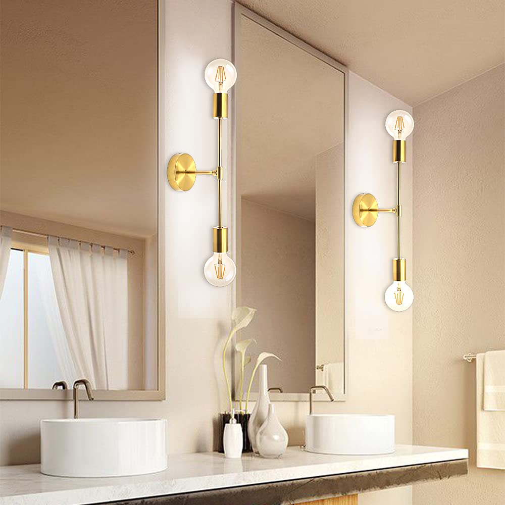 Lámpara de Pared Moderna, Aplique Industrial, Accesorio de Iluminación Vintage para Baño, Tocador, Pasillo, Cocina [E27]