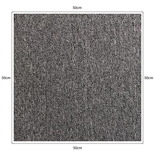 MonsterShop 20 Stück Teppichfliesen Bodenfliesen Teppich50 x 50 cmfür 5 m² in Anthrazit