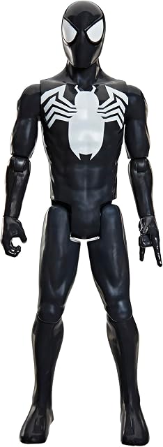 Marvel Spider-Man Titan Series Black Suit Spider-Man Action Figure, 12-Inch-Scale (30 cm) Super Hero Toys for Kids Ages 4+