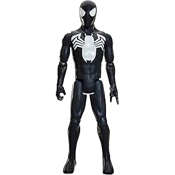 Marvel Spider-Man Titan Series Black Suit Spider-Man Action Figure (Scale 30 cm), Superhero Toy for Children from 4 Years