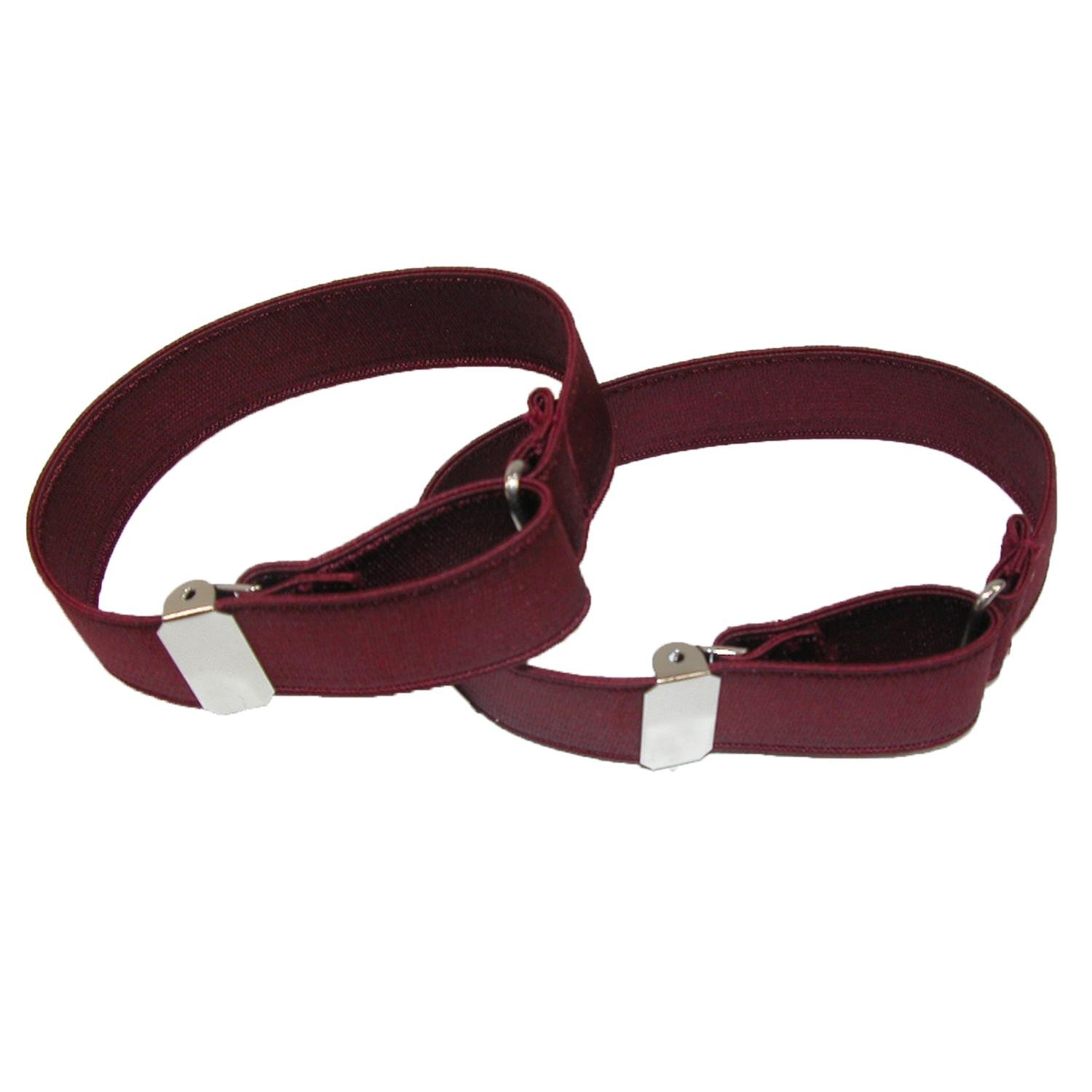 Satin Elastic Solid colour Adjustable Armband Sleeve Garter, Burgundy