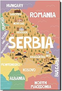 Serbia Map Fridge Magnet Belgrade Travel Souvenir