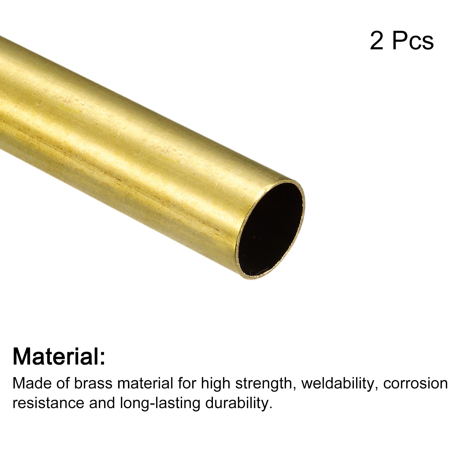 QUARKZMAN Tubo Ottone 13mm OD 0.5mm Parete 100mm Lunghezza Rotondo 2pz