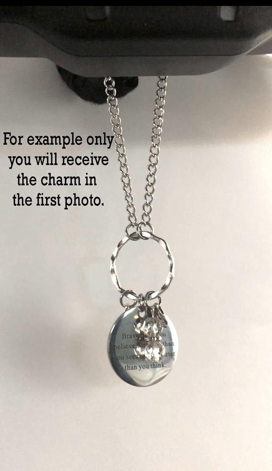 Rear View Mirror Car Charm Ornament, Sun Catcher, Hanging Pendant, Stainless Steel Chain and Crystal Accents, Packaged in a Gift Bag (Find Joy in The Journey) - Image 2