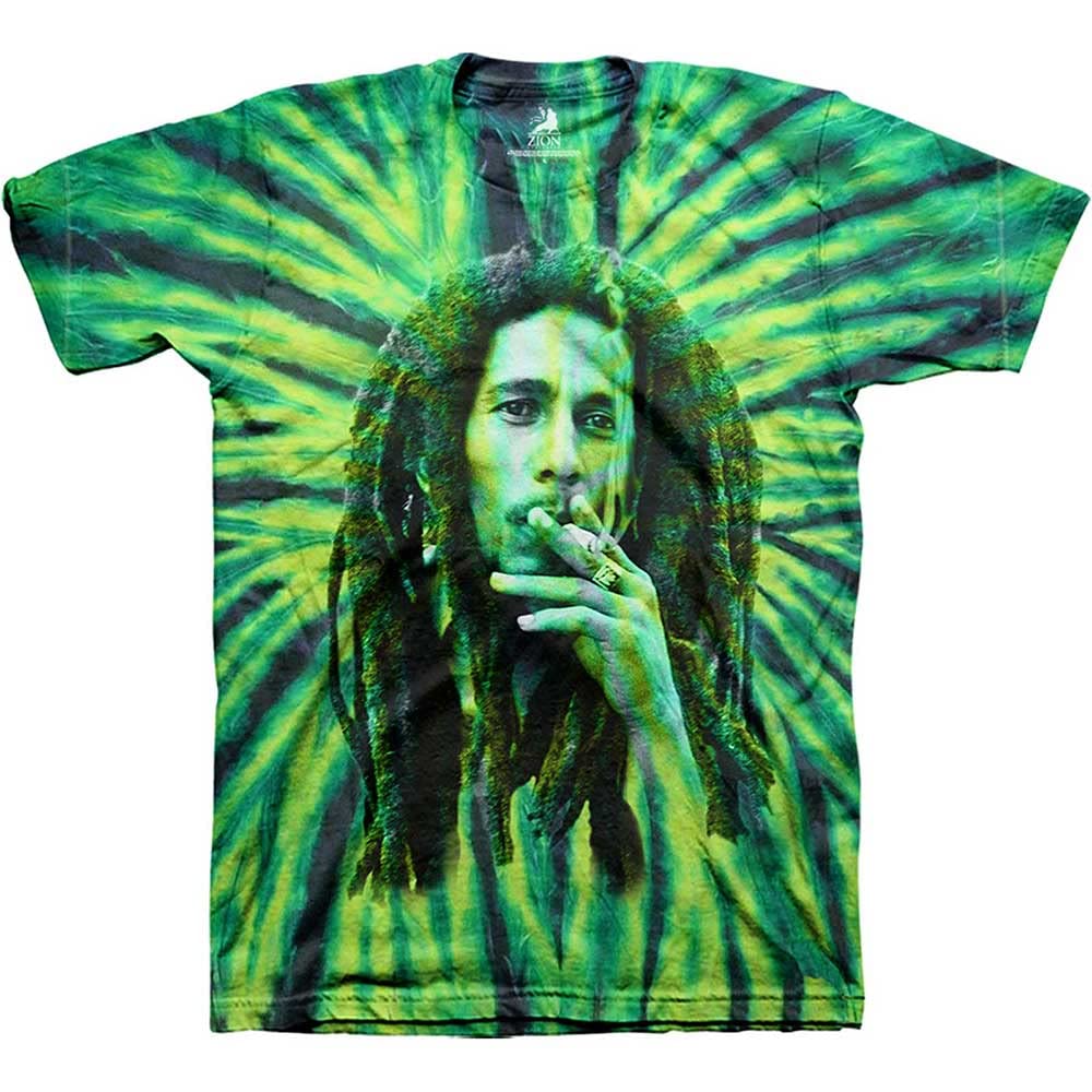 Bob Marley Smoke Official Tee T-Shirt Mens Unisex (Medium) Green