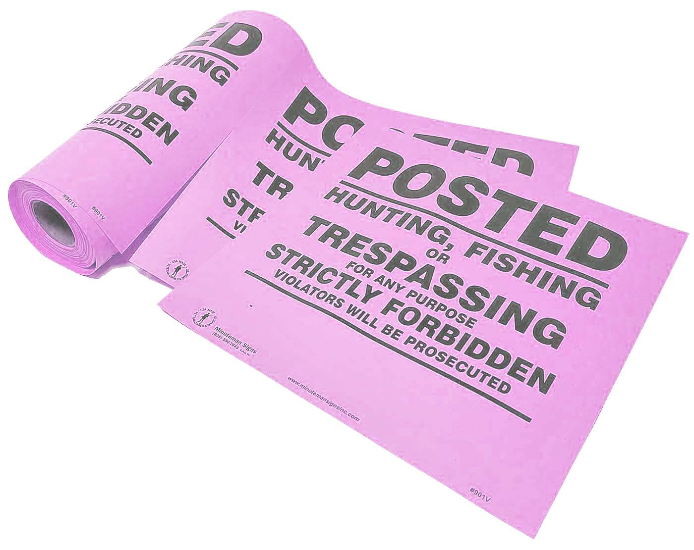 POSTED No Trespassing Sign by Minuteman Signs | Durable - Premium - Flexible - "Post Your Land with Minuteman!" - 10 Pack (Hot Pink)