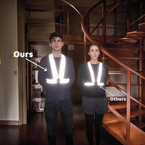 Miniatura 3 de Correas de alta visibilidad  Chaleco de seguridad  Ajustable y elástico  Equipo reflectante para correr, caminar, ciclismo, trabajadores de la