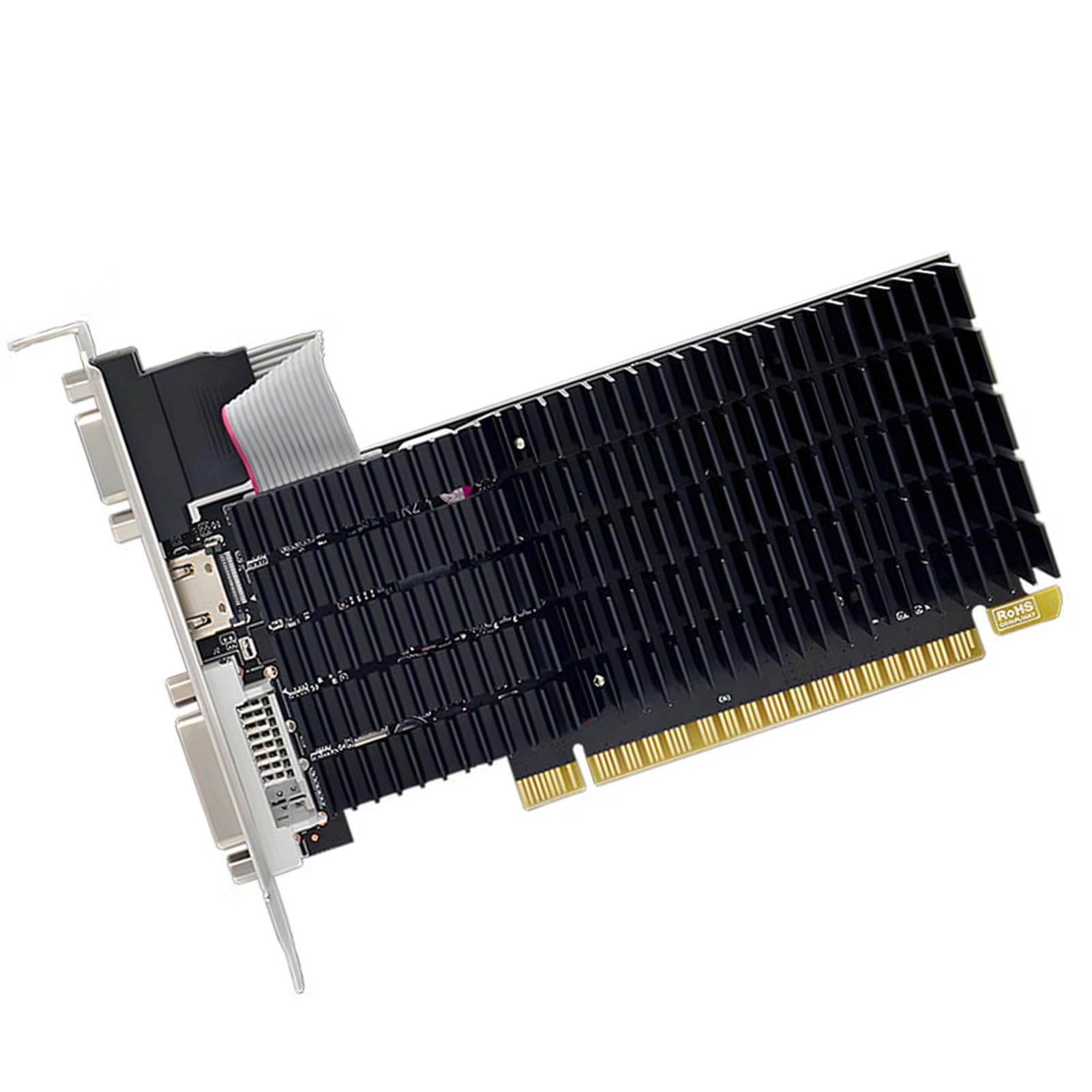 Bewinner Low-Profile-Grafikkarte R5230 2G DDR3 |160 Stream-Prozessoren, Multi-Display-Unterstützung (HDMI/DVI/VGA), Leise Lüfterkühlung, Energieeffizient für Kleine PC-Builds