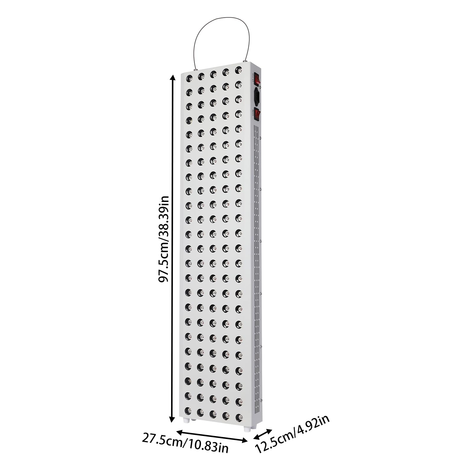 Czerwone światło bliskiej podczerwieni, Dual-Chip, czerwone światło LED do szpitali, salonów piękności, salonów jogi, studia fitness, białe, 27,5 x 12,5 x 97,5 cm, 660 nm 850 nm