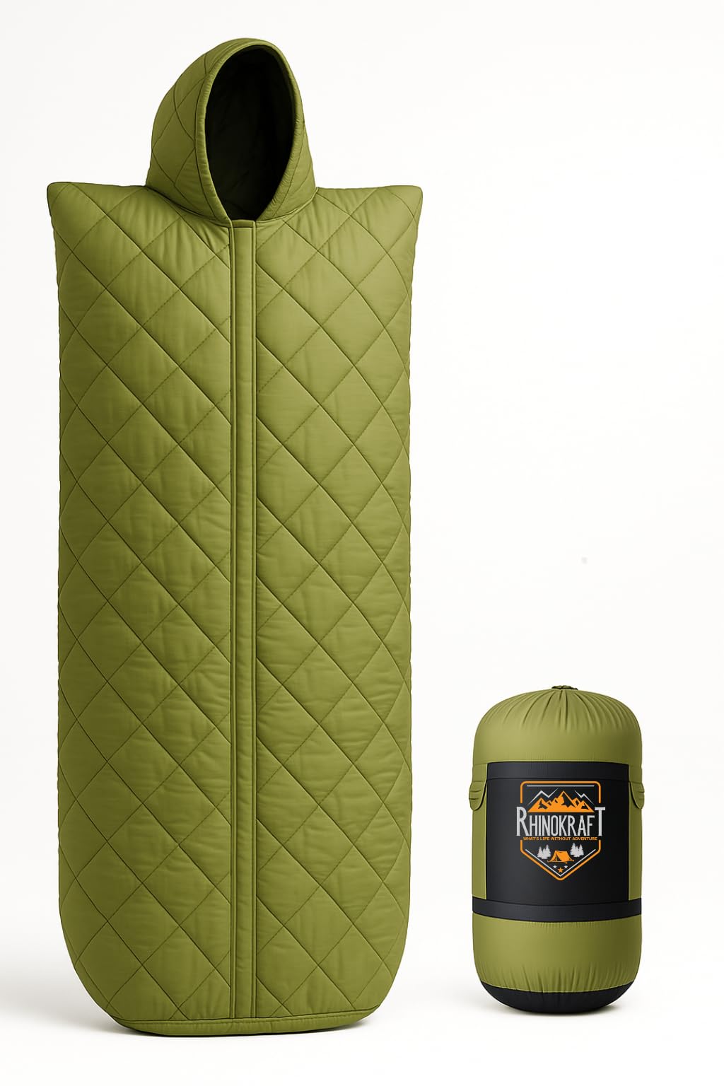 Beast Quilted Mummy Sleeping Bag | Fixed Fur Insulation for Winter | 5–20 °C Comfort | 1.7 kg Lightweight | Fits Up to 7-ft Tall | Rugged Olive Army Sleeping Bag for Camping & Trekking-image-41