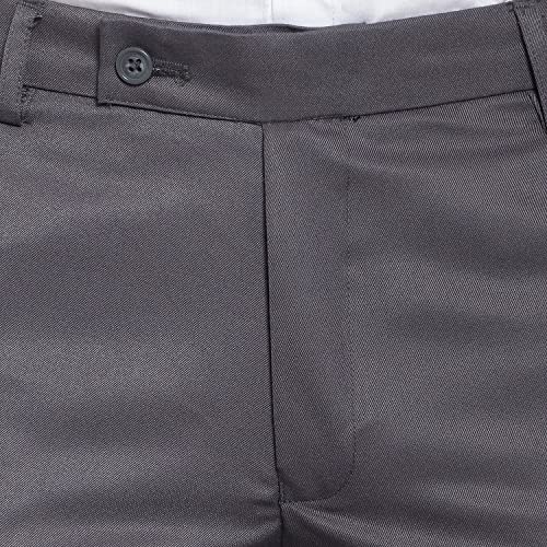 Image of The PS Men's Formal Regular Fit Cotton Blend Black, Dark Grey Combo Trouser (Pack of 2)