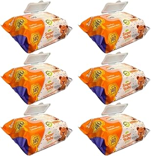 Lenços umedecidos toalhas umedecidas premium kit 6 Pacotes com 140 unid. Super Baby Green Proteção do Bebê