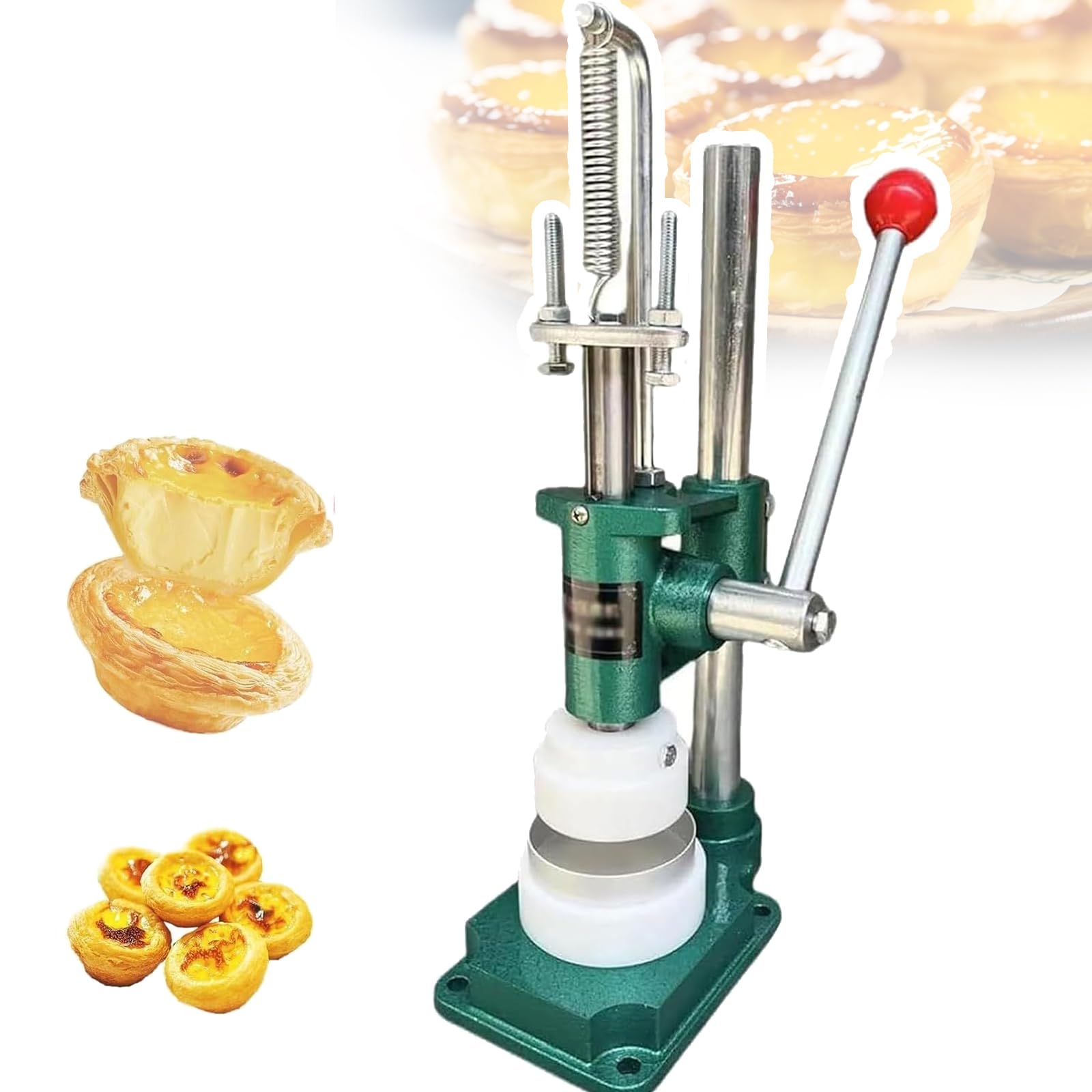 VILA SMO Cheese Tart Crust Press Machine, Manual Egg Pie Press Machine with 1 Mold, Stainless Steel, Durable Construction, Effortless Dough Shaping, for Home Kitchens, Restaurants