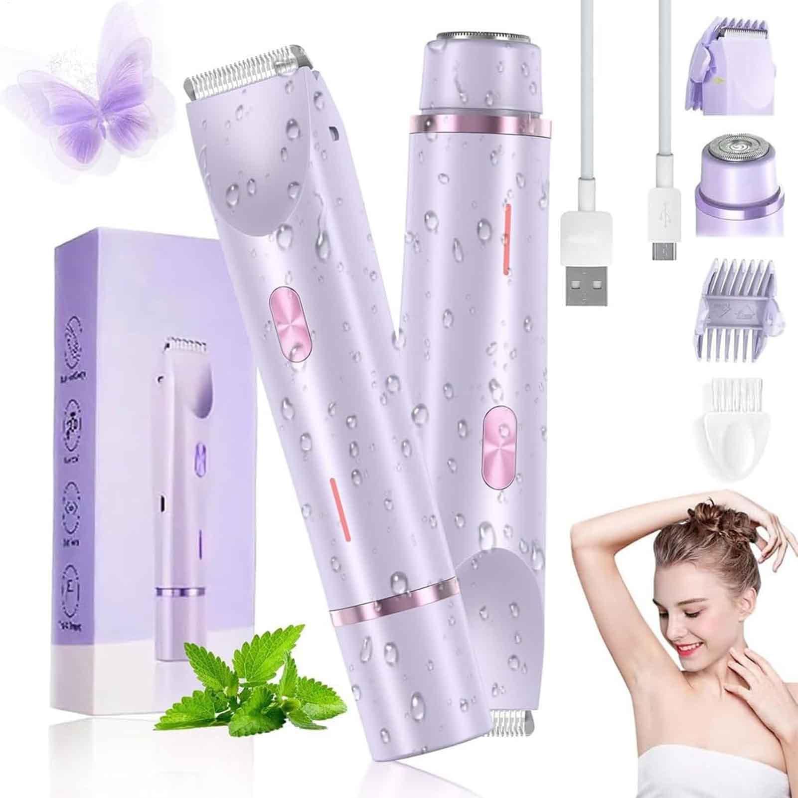 Bikini Trimmer for Women, Body Hair Trimming Tool, Gentle Wet Dry Shaver, Rechargeable Powerful Hair Groomer with Waterproof and Sturdy for Whole Body, 1 Piece