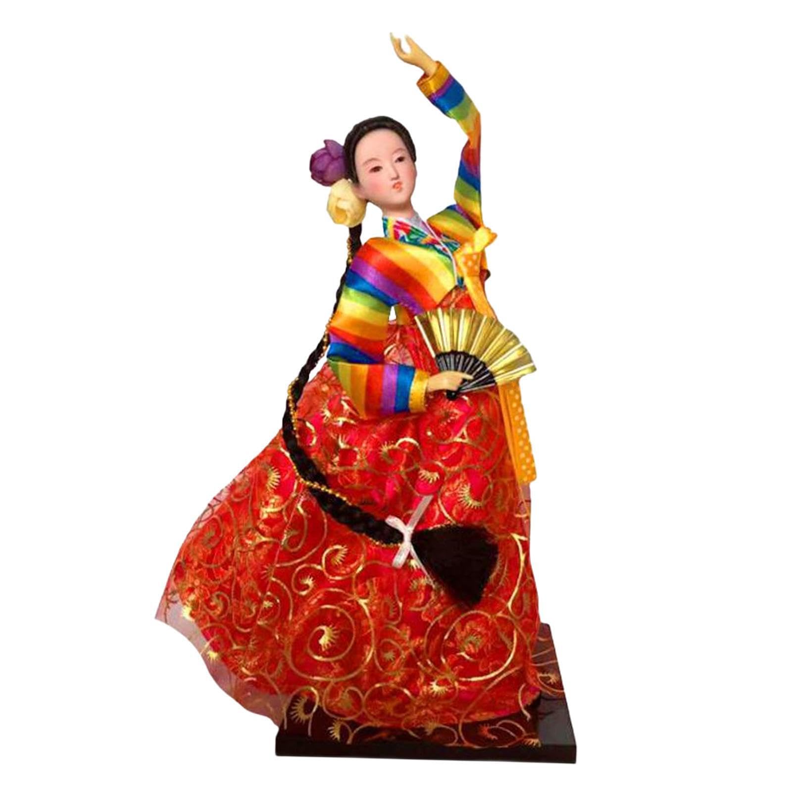LIXSAZSE Korean Geisha Dolls Elegant Handicraft Figurines For Office Decoration With Good Details. Is Not Only Statue But Also Good Decoration. Antique Asian