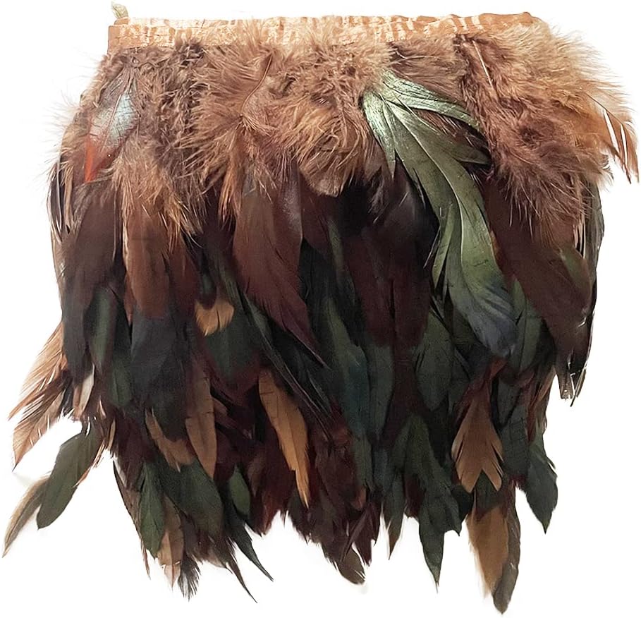 Coffee 5yard 5-7inch Rooster Feather Fringe Trim for Dress Sewing Crafts Costumes Accessories Party Supplies Festival Decoration
