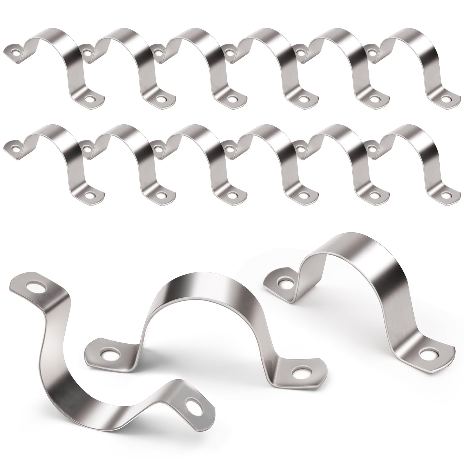 YUUTIAL Rohrschellen 40mm 15 Stück,Zweiloch U-Rohrschellen Edelstahl 304 Befestigungsschelle für Befestigung der Gasrohre Wasserrohre und Kabeln