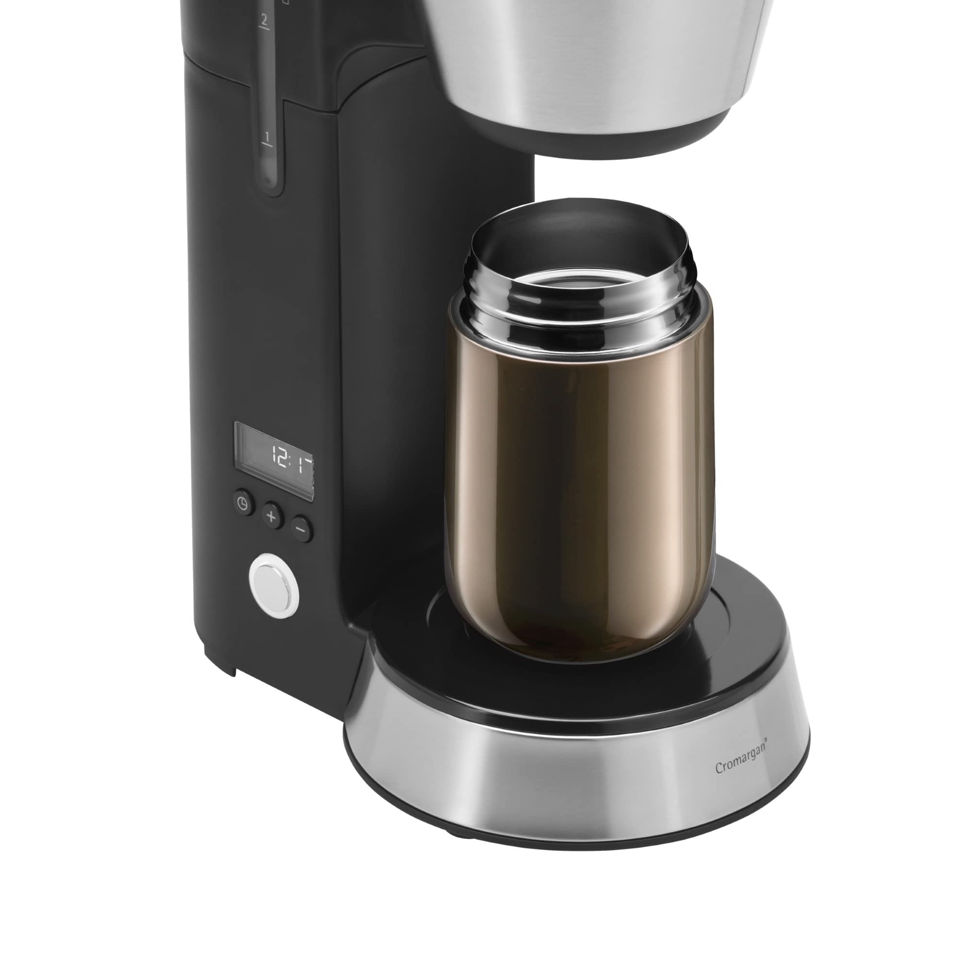 WMF Impulse Travel Mug Taza térmica, 0,3 l, cierre automático, apertura de 360°, mantiene las bebidas calientes durante 6 h y frías durante 12 h, taza de café para llevar, marrón
