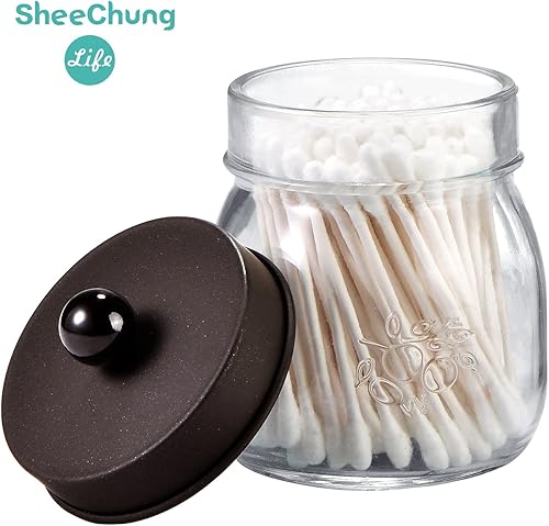 Miniatura 9 de Tarros decorativos rústicos de granja, recipientes organizadores de almacenamiento de tocador de baño, bonitos tarros de boticario de vidrio con