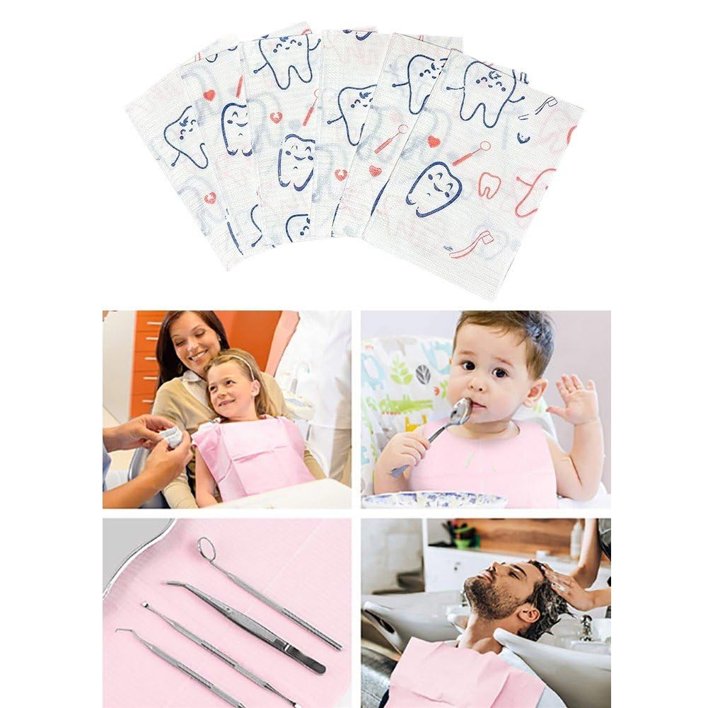 Lot de 125 Bavoirs Dentaires Jetables 33 X 45,7 Cm, Imperméables, pour Salon De Manucure, Fournitures De Technologie des Ongles pour Fournitures De Tatouage Dentaire