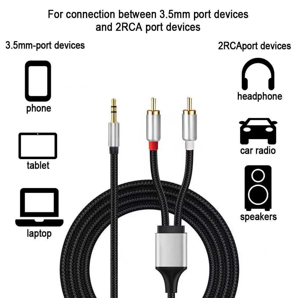 audio pirates Jack naar cinch, RCA-kabel, 3,5 mm jackkabel naar 1 x RCA- kabel, audiokabel voor tv, pc, tablet, subwoofer, versterker, luidsprekers, hifi en thuisbioscoop (5 m